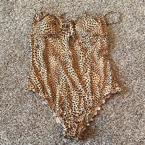 Shade & Shore Spotted Tan One Piece Swimsuit